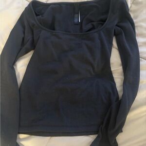 SKIMS Black Long Sleeve Top